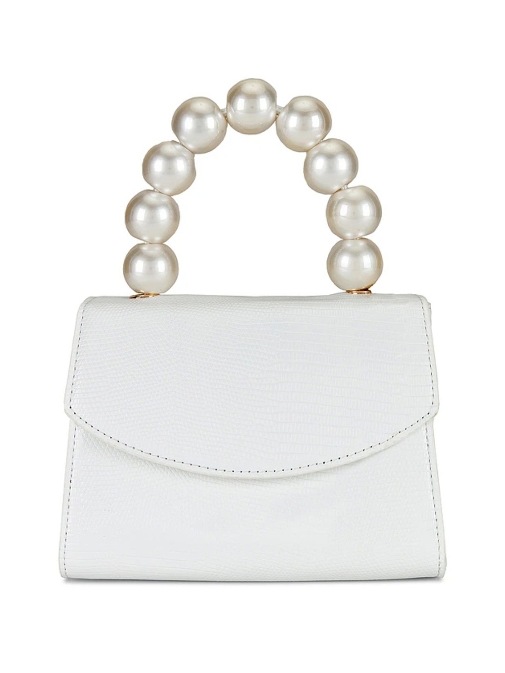 Olga Berg Peta Pearl Handle Bag Elegant White Pearl-Handle Top Handle Wedding